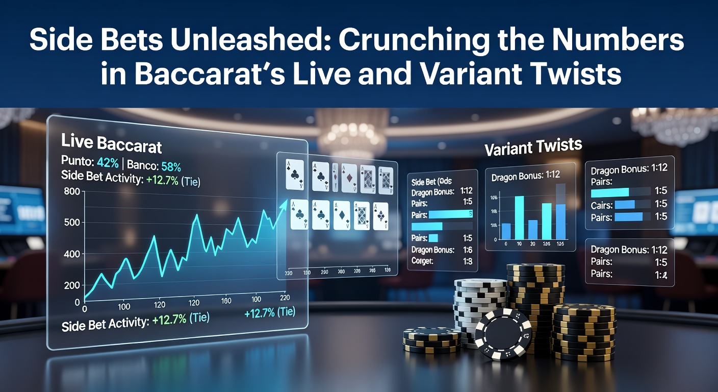 Live Baccarat Tisch mit Side Bets Optionen, beleuchtet von Spotlights in einem Casino-Studio