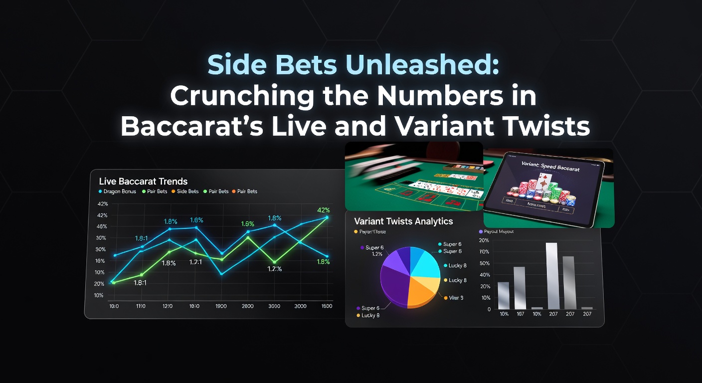 Detaillierte Grafik mit Hausvorteilen und RTP-Werten für gängige Baccarat Side Bets, farblich codiert für Live-Varianten